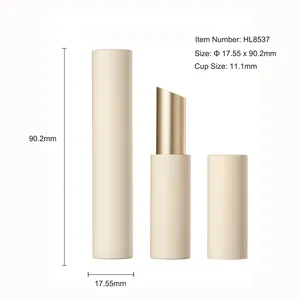 HUIHO Factory Wholesale 11.1mm Luxury Aluminum Metal Cosmetic Packaging Lipstick Tube Case Empty Bevel Mini Lipstick Container