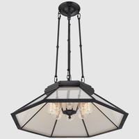 Lustre suspendu en verre à huit panneaux vintage américain Yihao Kitchen Home Decor, éclairage LED, luminaire linéaire en laiton, luminaire suspendu au plafond