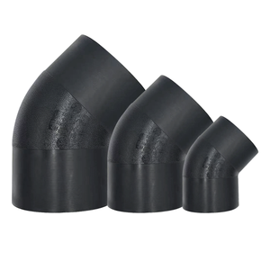 Bán Hot 160Mm HDPE Ống Nóng Chảy Fusion Phù Hợp <span class=keywords><strong>45</strong></span> Độ Khuỷu Tay Cho Cấp Nước Pe100 Ống Nhựa Pn16 Ống Nước Uốn Cong Khuỷu Tay - Product Image 3