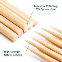 Brochettes en bambou naturel poli avec logo personnalisé, brochettes jetables pour barbecue, idéales pour les kebabs, vente en gros
