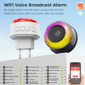 Sonnette sans fil Tuya Wifi avec détecteur de son et de lumière, alarme, CO, VOC, PIR, lumière nocturne pour bureau et maison - Product Image 2
