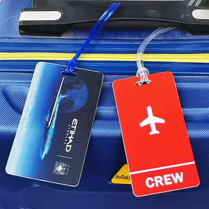 Étiquettes de bagages en PVC de luxe avec logo personnalisé, motif lettres, design personnalisé, cadeau promotionnel d'affaires, couleur personnalisée tendance - Product Image 4