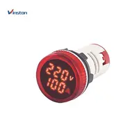 AD16-22VAM Pengukur Voltase Digital AC, Indikator Pengukur Ammeter Voltmeter AC 50V-500V, 0-100A 22Mm
