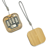 Kit de charge portable pour téléphone mobile 6 en 1, 60W, câble USB en paille de blé, ensemble de charge USB en bambou