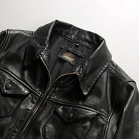Veste en cuir de cheval de haute qualité unisexe, printemps, automne, hiver, fermeture éclair, style rétro américain, veste en cuir véritable