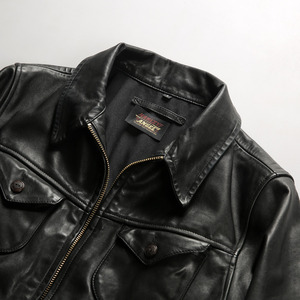 <span class=keywords><strong>Veste</strong></span> en cuir de cheval de haute qualité unisexe, printemps, automne, hiver, fermeture éclair, style rétro américain, <span class=keywords><strong>veste</strong></span> en cuir véritable - Product Image 3