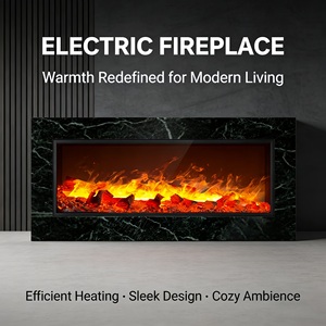 <span class=keywords><strong>Chimenea</strong></span> Eléctrica de Pared <span class=keywords><strong>con</strong></span> Efecto de Llama LED y Calor Ajustable para Dormitorio, Apartamento u Hotel - Product Image 2