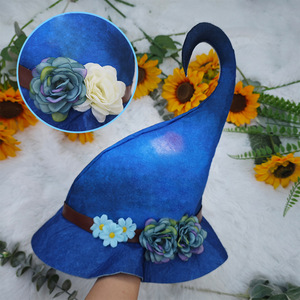 Sombrero de Bruja Luling Yaoyao Azul con Diseño Floral, Talla Única, Accesorio de Disfraz para Fiestas - Product Image 3
