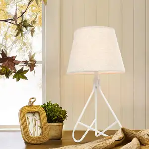 Modern Metal Table Lamp White Desk Light LED Office Study Bedroom Learning Table Light