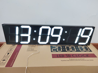 SE170016 Jam LED Digital, ukuran besar 27 inci dengan Stopwatch alarm waktu hitung mundur dan suhu