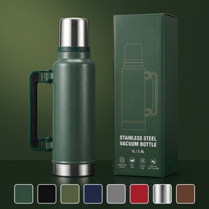 <span class=keywords><strong>Termo</strong></span> <span class=keywords><strong>de</strong></span> <span class=keywords><strong>Acero</strong></span> <span class=keywords><strong>Inoxidable</strong></span> 18/8 <span class=keywords><strong>de</strong></span> Boca Ancha con Aislamiento al Vacío Clásico, Mantiene la Temperatura, con Logotipo Personalizado, 1.9L 1.4L 1L, Botella Verde <span class=keywords><strong>de</strong></span> Viaje - Product Image 1