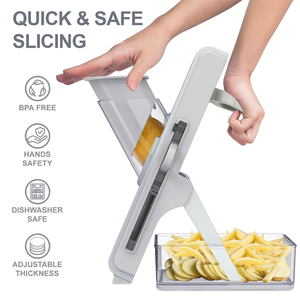Kitchen <b>Tools</b> Slicer <b>Fruit</b> Manual <b>Vegetable</b> Slicer French Fry Cutter Multifunctional <b>Vegetable</b> Chopper with Container - Product Image 6