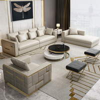 Ensemble de canapés sectionnels en cuir de luxe OEHOME, salon moderne, suite de salon 7 places, designs personnalisables, utilisation à domicile et en hôtel