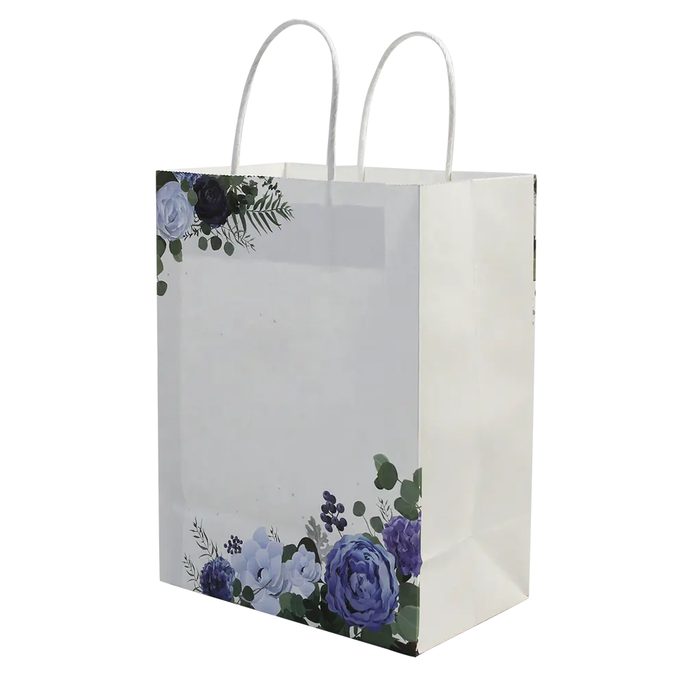 Customized Packing Made Eco Friendly Good Price Quality Food Kraft Embossed Biodegradable Bags Recyclable Using Tote Bag