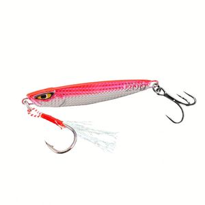 Señuelo de Pesca de Metal Tipo Cuchara con Forma de Corazón Rojo, de Alta Calidad, OEM y en Stock, con Plumas y Anzuelos Triples - Product Image 5