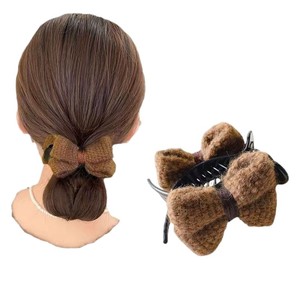 Pince à cheveux bordeaux avec nœud, 12 cm, outil de fixation pour queue de cheval haute, pour femmes, usage quotidien - Product Image 4