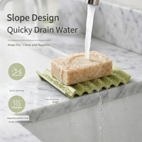 Support à Savon Antidérapant en Silicone Flexible pour Gros Savons Faits Main – Évacuation Rapide de l'Eau pour Salle de Bain, Vasque, Douche, Évier de Cuisine