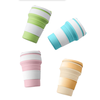 Bouteille d'eau pliable en silicone réutilisable, capacité de 350 ml, bouchon à ouverture par pression, résistante aux hautes températures, portable pour les sports de plein air