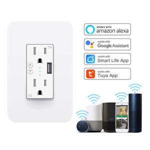 Alexa google casa nos multi port plug wifi casa parede tomada <span class=keywords><strong>usb</strong></span> carregador levou inteligente universal 15a tomada de energia - Product Image 1