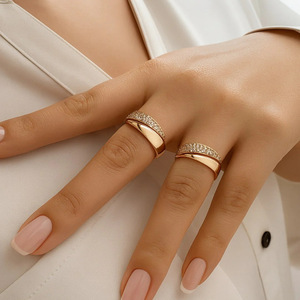 <span class=keywords><strong>Anello</strong></span> Aperto in Rame con Design ad Ala Appuntita e Zirconia Sintetica Incastonata, Adatto per l'Uso Quotidiano Femminile N2603318 - Product Image 3