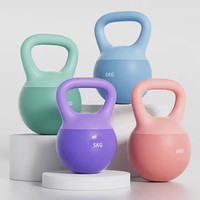 Kettlebell en caoutchouc PVC pour femmes, entraînement de force, 6/8/10/12 kg, kettlebell souple colorée