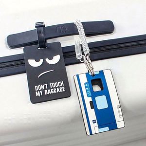 OEM Custom Soft 2D Anime Silicone PVC Luggage Tag Cute Fashion Letter Logo <b>Name</b> Travel Tag - Product Image 5