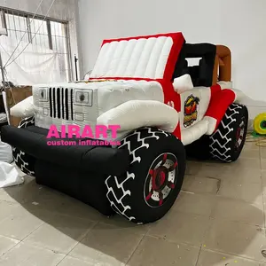 Modelo de coche de carreras inflable de color DIY, globo de coche jeep inflable gigante para publicidad usada