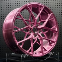 Nuevas llantas WX de 1 pieza forjadas en aluminio 6061-T6, 5x120 PCD, 19x9/10/20x10.5 pulgadas, ligeras, monobloque, acabado cepillado en oro rosa.