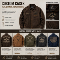 Blouson de travail pour homme en sergé de coton personnalisé, style universitaire, haute capacité de production, brodé, décontracté, manteau universitaire, OEM