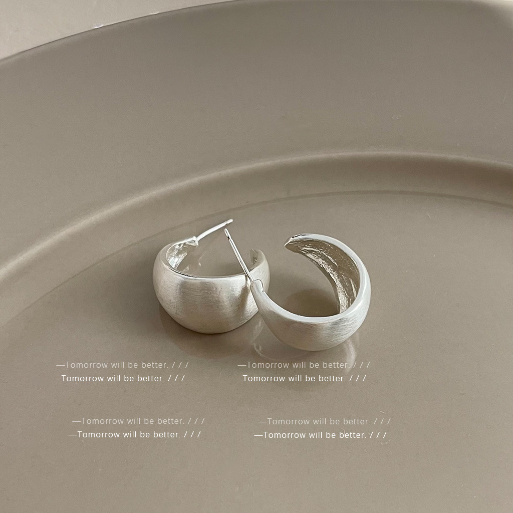 Pendientes de plata cepillado agujas de plata
