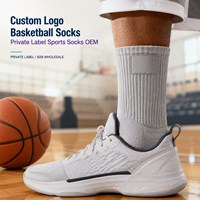 Chaussettes de sport de basketball avec logo ODM pour les collections de merchandising de terrain, avec programmes d'achat en gros