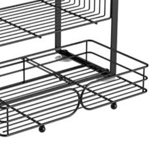 Three Tiered Spice Rack Carbon Steel <b>Kitchen</b> Countertop Organizer Multi Function <b>Storage</b> Shelf With Suction Cups - Product Image 4