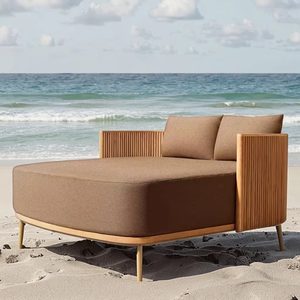 2021 Modern Outdoor Garden Wicker <strong>Bird</strong> <strong>Nest</strong> Lounge Sofa Teak Wood Sun Bed for Hotels and Pools Beach Inspired Outdoor Lounger - Product Image 3