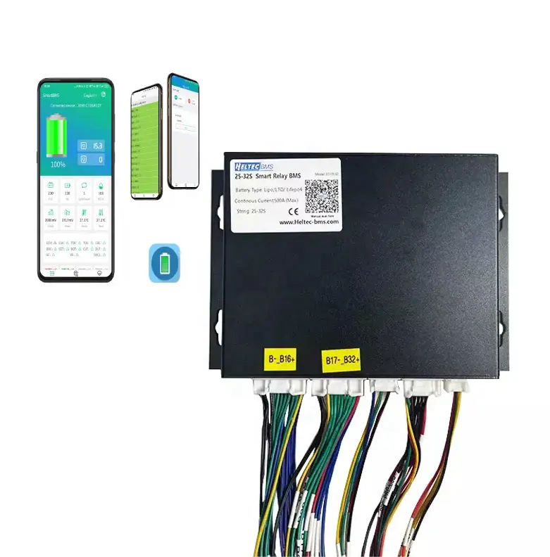 Heltec 4S 8S 16S 24S 32S intelligent BMS 24V 48V 96V BMS pour lifepo4/LTO/li-ion BMS avec RS485 BT UART CAN 200A 500A