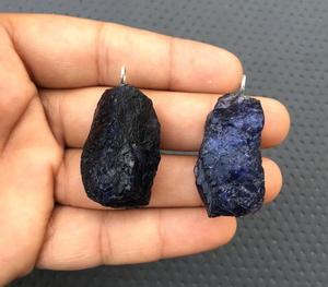 Awesome Quality Natural Blue Iolite Gemstone Rough Pendant Jewelry Making 92.5 Sterling Silver 2-Piece Trendy Gift Factory Price - Product Image 4