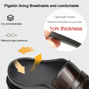 OEM Custom Closed-Toe Mules Men's Cowhide <b>Shoes</b> Glossy Breathable Comfort Soft <b>Height</b> <b>Increasing</b> Business Casual Autumn Slippers - Product Image 5