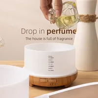 Diffuseur d'huiles essentielles aromatiques électrique de luxe sur mesure OEM, grande capacité de 500 ml, humidificateur d'air, certification CE Rohs, 1 an de garantie