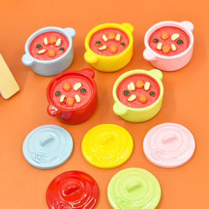 Miniatura de olla colorida en 3D de resina para casa de muñecas, juguete de cocina, bricolaje, fabricación de joyas, colgante para llavero, adorno de pegamento cremoso - Product Image 2