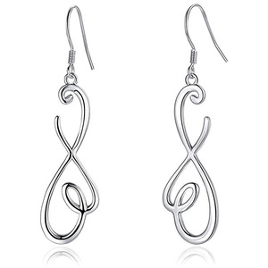 Orecchini Pendenti Minimalisti a Forma di Otto Cavo per Donne, Orecchini Lisci da Indossare Ogni Giorno, Gioielli alla Moda - Product Image 1