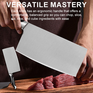 Couteau de chef de cuisine chinois à manche forgé durable et tranchant en acier inoxydable couperet pour viande de boucher et légumes vente en gros - Product Image 6