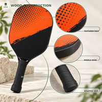 Ensemble de raquettes de pickleball en bois YANMUTU pour la plage avec balles, sac de transport, face de raquette texturée et poignée enveloppée - Combo de jeu d'extérieur en gros