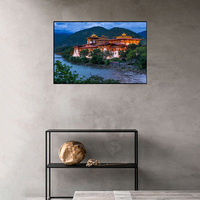 Affiche murale du temple de la Montagne Brumeuse, paysage du monastère de Bhutan Taktsang, peinture numérique sur toile, décoration pour salon de maison d'hôtes