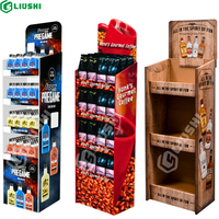 Mur en ardoise à 3 niveaux Petit support pop up personnalisé pour comptoir de bouteilles d'eau Supports pour cahiers 6 couches Présentoir en carton