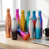Bouteille d'eau isotherme en cuivre gravée avec logo personnalisé, 500 ml, 750 ml, anti-fuite, en acier inoxydable, pour cadeau d'entreprise, événement