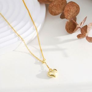 สร้อยคอจี้รูปหัวใจดีไซน์แฟชั่น Dylam เครื่องประดับทอง 18K เงินแท้ S925 สร้อยคอจี้รูปหัวใจสำหรับผู้หญิง - Product Image 5