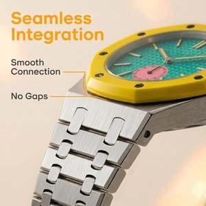 Luxury Stainless Steel <b>Watch</b> Band with <b>Case</b> for Royal Pop Strap Mod Kit - Product Image 3