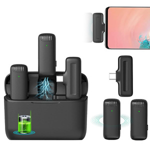 Auslet mới nhất không dây <span class=keywords><strong>Microphone</strong></span> Mini Mic Lavalier micro với Loại C IOS Receiver cho điện thoại thông minh máy ảnh sống vlog - Product Image 4