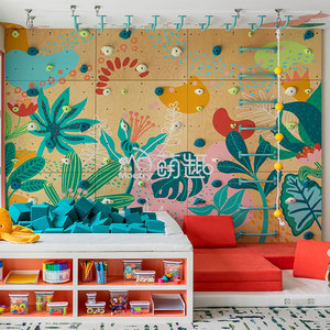 Moetry Fashion Design Salle de sport sensorielle intérieure Salle de jeux pour enfants Mur d'escalade en <span class=keywords><strong>bois</strong></span> avec barres de singe Fosse en mousse souple - Product Image 2