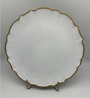 Assiettes de Présentation Dorées Exquises de 13 Pouces en Gros, Couleur Personnalisée, Design Moderne, Marque Xiangjin, pour Restaurants et Mariages