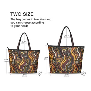 Australian Aboriginal Art Silk Fabric Large Shoulder Bag Ladies Handbag <b>Shopping</b> Bag Custom Print Luxury Handbags for Women - Product Image 2